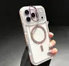 Adequado para iPhone 18 Pro Max, esta capa de telefone apresenta um protetor de lente transparente tipo pele e um design magnético resistente a quedas.
