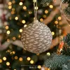 Bolas envueltas en cuerda de cáñamo transfronterizas, Bolas envueltas en cuerda de algodón, Bolas de espuma, Adornos colgantes para árbol de Navidad de sisal, Bolas decorativas