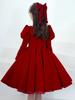 Vestido Longo Vermelho de Manga Longa Outono e Inverno para Meninas Vestido Tutu de Aniversário Infantil Vestido de Apresentação Vestido de Apresentador
