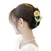 Pinza trasera para el pelo de girasol Corea del Sur elegante temperamento pinza de tiburón grande tocado exquisito clip para recogido de pelo femenino verano