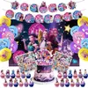 Venta Caliente Transfronteriza Decoraciones de Fiesta para Chicas Cazadoras de Demonios Kpop Arreglo de Cumpleaños Accesorios Pancarta de Cabina de Fotos Tela de Fondo Globos