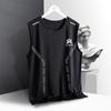 Colete de seda gelo sem mangas para fitness de verão masculino, camiseta solta de secagem rápida, tamanho grande, corrida, basquete, treinamento esportivo, colete da moda