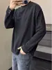 Sudadera Negra con Diseño Único, Ropa para Hombre de Marca de Nicho de Moda, Camiseta de Alta Gama, Camiseta Básica de Manga Larga para Hombre, Top Transpirable