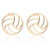 Pendientes redondos geométricos Comercio exterior europeo y americano Acero inoxidable Nuevo Hueco Serie deportiva para hombre Pendientes de voleibol ins