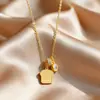 Collar de Cadena para Clavícula con Anillo de Tostada de Dibujos Animados Dorados, Exquisito y Lindo, Diseño de Nicho Único, Moderno y Versátil