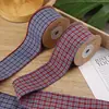 Cinta de Cuadros de Color Contrastante Estilo Británico Lazo Hecho a Mano DIY Accesorios para el Cabello Accesorios para Ropa Cinta para Cajas de Regalo Envoltura de Flores