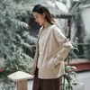 Deer & an Di 2026 Otoño Nuevo Cárdigan de Color Sólido de Gama Alta Suéter de Punto Casual Holgado