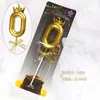Vela de aniversário Casa da Ópera Número dourado 0-9 sem fumaça Bolo de aniversário Festa Confeitaria Sobremesa Vela Plugável Conjunto