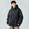 Jaqueta Corta-vento Casual Versátil Preta Pura para Todas as Estações Masculina Tendência Versátil Solta Versátil Casaco Top