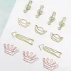Varios sujetapapeles metálicos creativos, sujetapapeles electrochapados, clips marcapáginas. Producto popular transfronterizo, admite etiquetado y dropshipping