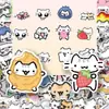72 líneas de pegatinas de gatitos lindo caricatura simple gatito decorativo funda para teléfono móvil portátil pegatinas impermeables