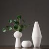Jarrón de cerámica blanca de estilo nórdico para mesa de comedor, sala de estar, arreglos florales, flores secas, mueble de TV, decoración sencilla y suave.