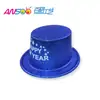 Directo de fábrica camp happy new year polvo dorado sombrero alto sombrero de plástico PVC sombrero decorativo fiesta de Año Nuevo sombrero con estampado venta al por mayor