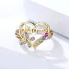 Ding Hao explosiones transfronterizas Día de la Madre carta a mamá anillo de diamantes moda temperamento anillo de diamantes mariposa venta al por mayor