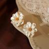 Aretes para Mujer Aguja de Plata S925 Aretes Románticos de Camelia Zhao Lusi Mismo Estilo Aretes Franceses de Pequeña Fragancia Mayoreo