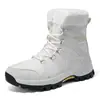 Noreste Algodón Grande Invierno Exterior Botas de Nieve para Mujer con Forro Polar Zapatos de Algodón Cálido Gruesos Zapatos de Esquí para Viaje en País de Nieve para Pareja