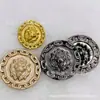 Al por mayor en stock botón metálico clásico vintage borde de cadena tridimensional botón de cabeza de león hebilla de abrigo hebilla decorativa para suéter