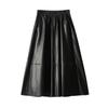 Falda de Cuero de Cintura Alta, Elegante y Versátil, Falda Midi Elegante, Moda Otoño 2026 para Mujer, Falda Pu Adelgazante Ecológica