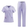 Decote em V Fenda Roupas de Trabalho Médicas Bolso Manga Curta Bomba Quatro Lados Masculino e Feminino Lavar à Mão Roupas de Secagem Rápida Roupas de Enfermagem para Sala de Cirurgia