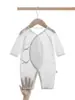 Macacão Borboleta para Recém-Nascido, Roupa de Verão Fina para Ar Condicionado, Macacão com Estampa Floral, Macacão de Engatinhar Dupla Camada para Proteger a Barriga do Recém-Nascido