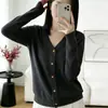 Ropa de abrigo Primavera y Otoño Delgado Retro Versátil Estilo Perezoso Cardigan de Punto Cuello en V Delgado Cardigan para Mujer Lana Fina