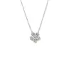 Collar Romántico Floral Plateado con Diamantes Brillantes Flor de Cerezo Modelo Nuevo 2026 Lujo Ligero Exquisito Diseño de Nicho Cadena para la Clavícula Personalización