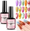 Nuevo Patrón de Nueve Cuadrículas Satinado Gel Color Macarrón Degradado Pintura Difuminada Esmalte en Gel Sin Limpiar en Stock