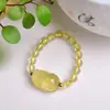 Anillo Pixiu de Cristal Natural, Cristal Rosa, Amatista, Cristal de Fresa, Citrino Anillo Elástico, Versátil para Hombres y Mujeres Al por Mayor