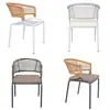 Silla de Ratán Silla de Respaldo para Ocio en el Patio Silla Tejida de Ratán para Balcón Exterior Muebles Tejidos de Ratán Grandes y Planos para Terraza de Villa