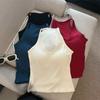 Top de tubo con escote colgante, espalda hermosa, color liso, copa fija y almohadilla para el pecho, cómodo chaleco combinable para mujer.