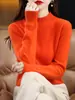 Suéter de Punto de Lana Versátil para Otoño e Invierno, Nuevo Suéter Suave y Grueso para Mujer con Cuello Medio Alto