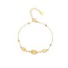 Pulseira Oval Francesa Coleção Feminina Colocação de Alto Padrão Transfronteiriça Papel de Estanho Aço Inoxidável Joias Dourado e Prateado Feito à Mão na Europa