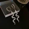 Pendientes de Serpiente Diamante Aguja de Plata Personalidad Europea y Americana Sentido Avanzado Temperamento Pendiente de Oreja Pendientes Sentido del Diseño Exagerado Pendientes de Moda
