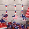 Pendente Cordão de Contas Dia da Independência Americana Novo Produto Transfronteiriço Pingente Criativo Marca de Madeira Franja de Corda de Cânhamo Cordão de Contas de Madeira Decoração de Festa