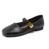 Zapatos Mary Jane Retro de Moda para Mujer, Nuevo Estilo Primavera 2026, Planos de Goma con Tacón Bajo de PU, Versátiles para el Trabajo, Zapatos Pequeños de Cuero