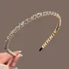 2026 Headband de Cristal Feminina com Contas Feita à Mão Fina Headband Elegante Simples Liga Metálica Acessórios de Cabelo Elásticos de Cabelo Atacado