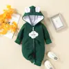 Macacão Moletom com Capuz e Coração para Bebê 0-2 Anos Macacão com Zíper e Laço para Bebê Moletom Outono e Inverno Macacão Morango
