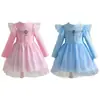 Vestido de Princesa para Niña Estilo Nuevo Primavera y Otoño Manga Larga Primavera y Otoño Tutú Estrellado para Niños Ropa Infantil Estilo Coreano