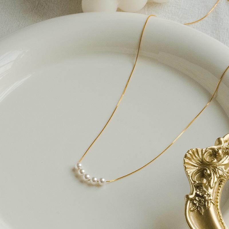 S925纯银奥地利施家珍珠项链小众高级感简约个性珍