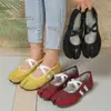 Zapatos de Ballet Deportivos de Moda de Verano 2026 con Punta Dividida y Correas Cruzadas, Zapatos Individuales Planos de Piel de Cerdo para Comercio Transfronterizo