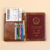 Ailun Rfid Bolsa para Pasaporte Cuero Crazy Horse Porta Pasaporte de Viaje Cubierta Protectora Multifuncional para Pasaporte Estuche de Cuero Boarding Pu