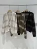 BORBOTIE Ropa de punto para mujer 2026 Otoño/Invierno Nuevo BC Casual Calado Hilo Plateado Cachemir Lana Cárdigan