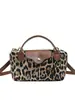 Otoño Invierno Estampado de Leopardo Vintage 2026 Moda Casual Versátil para Mujer Bolso Pequeño Cuadrado de Hombro Cruzado Simple de Mano