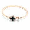 Pulsera de moda coreana directa de fábrica, pulsera sencilla de oro rosa con trébol de cuatro hojas de la suerte, pulsera abierta versátil y popular