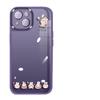 Funda transparente para iPhone 16/12/13/14/15 (Apple 14/15 Pro) con diseño de conejo y oso.