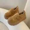Zapatos Casuales Retro de Terciopelo Cálido con Plataforma para Nieve, Zapatos de Algodón Nuevos Otoño/Invierno 2026, Suela Gruesa para Mujer