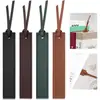 4 Piezas de Marcapáginas de Cuero, Marcapáginas Clásicos Cosidos con Cordón de Cuero, Marcapáginas para Hombres, Marcapáginas Cosidos a Mano