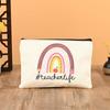Bolsa de cosméticos de lona portátil personalizada faça você mesmo para estudantes, bolsa para lápis, bolsa com zíper para cosméticos, bolsa de cosméticos personalizada por atacado