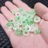 Jade Esmeralda Verde Flor Flotante Hebilla Grande de Jade Anillo de Cuentas Sueltas de Jade Anillo Donut Accesorios de Joyería Cuentas de Jade Hechas a Mano
