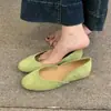 Zapatos de piso sencillos para mujer, nuevo estilo, nicho, primavera y otoño 2026, simples de terciopelo, zapatos de abuela, boca poco profunda, punta redonda, estilo coreano, francés
